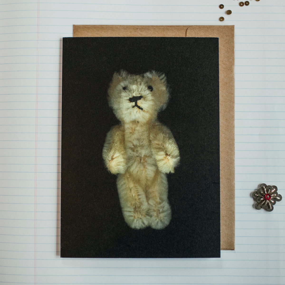 Teddy Bear Folded Greeting Card, by Artist Claire Rosen – Skippy